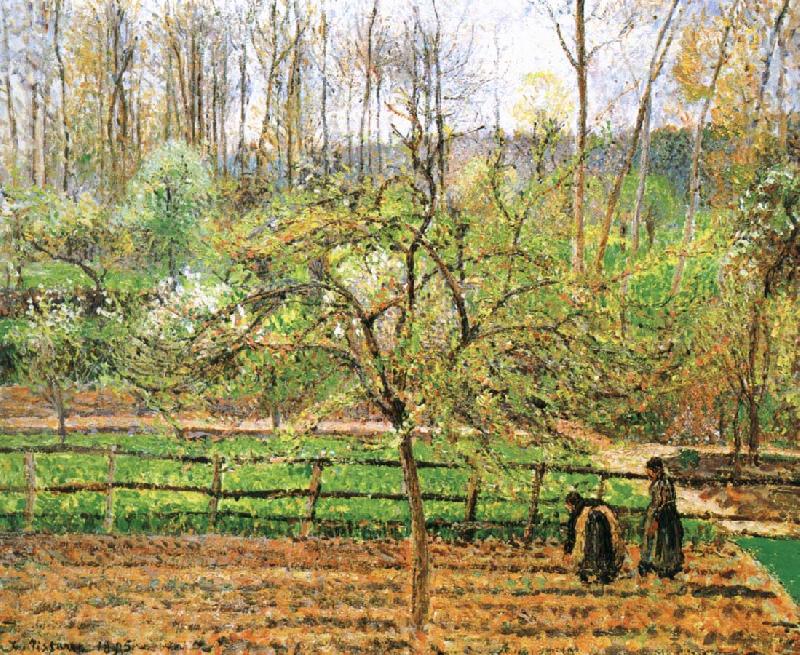 Women in the spring of the fence, Camille Pissarro